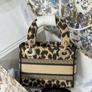 Dior Lady Womens Replica Handbags Embroidered Fabric 17cm (2)