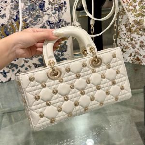 Dior Micro Lady D-Joy Womens White Sun Pattern Replica Bags 26x13 (2)