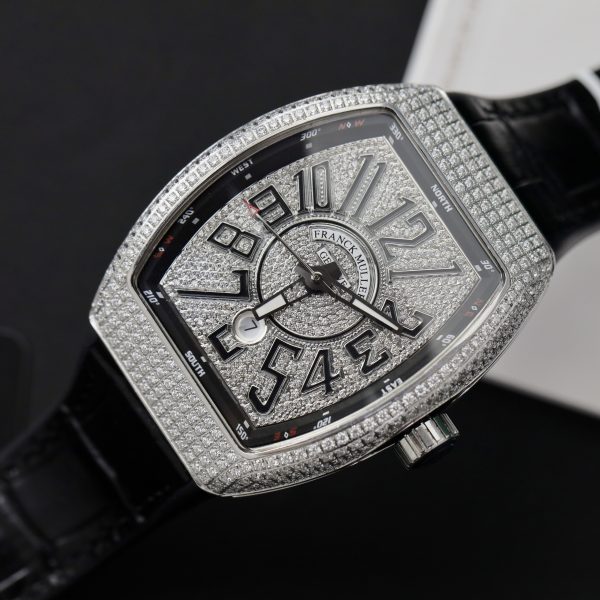 Franck Muller V45 SC DT Customs Moissanite Diamonds Best Replica 45mm (9)