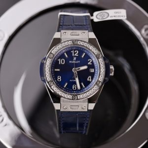 Hublot Big Bang One Click Titanium Blue Customs Moissanite Diamonds 39mm (1)