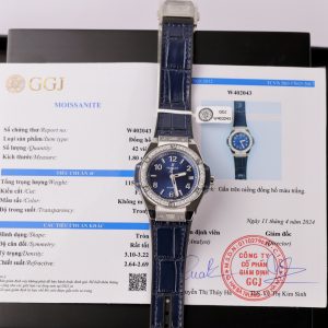 Hublot Big Bang One Click Titanium Blue Customs Moissanite Diamonds 39mm (1)