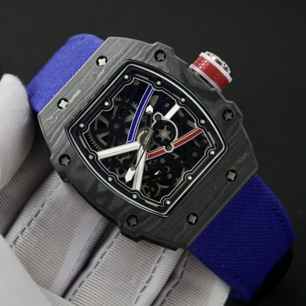 Richard Mille RM67-02 Carbon Nylon Strap Replica Watches Men's 44mm (9)