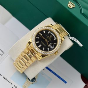 Rolex Day-Date 18K Gold Wrapped Customs Bezel Moissanite GM V3 40mm (1)