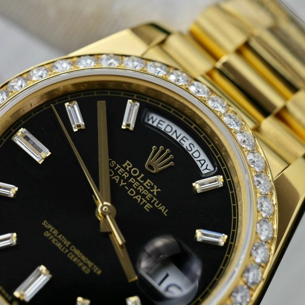 Rolex Day-Date 18K Gold Wrapped Customs Bezel Moissanite GM V3 40mm (1)