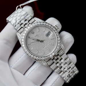 Rolex Iced Out Customs Full Moissanite Diamonds Best Replica 41mm (1)