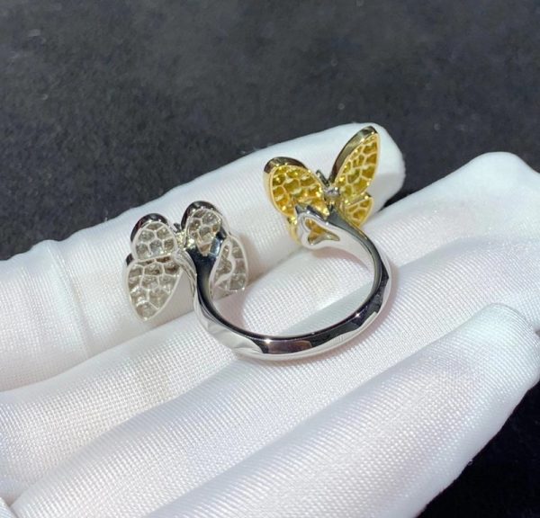 Van Cleef & Arpels Butterfly Ring Womens Custom Natural Diamond 18K Gold (2)