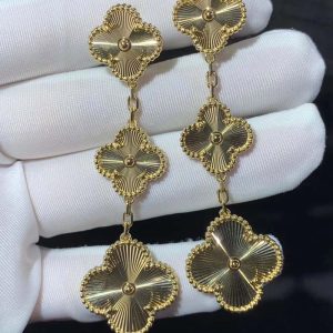 Van Cleef & Arpels Magic Alhambra Womens Earring Custom 18K Gold (2)