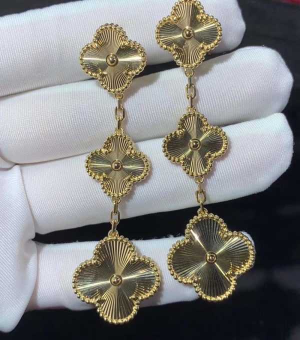 Van Cleef & Arpels Magic Alhambra Womens Earring Custom 18K Gold (2)