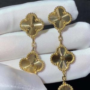 Van Cleef & Arpels Magic Alhambra Womens Earring Custom 18K Gold (2)