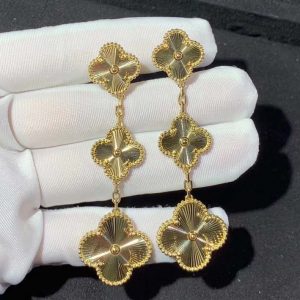 Van Cleef & Arpels Magic Alhambra Womens Earring Custom 18K Gold (2)