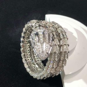 BVLGari Serpenti Bracelet Remake Natural Diamond 18K White Gold (2)