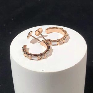 BVLGari Serpenti Vipper Earring Gemstone Diamond 18K Rose Gold Custom (2)