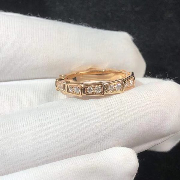BVLGari Serpenti Vipper Ring Custom Natural Diamond 18K Rose Gold (2)