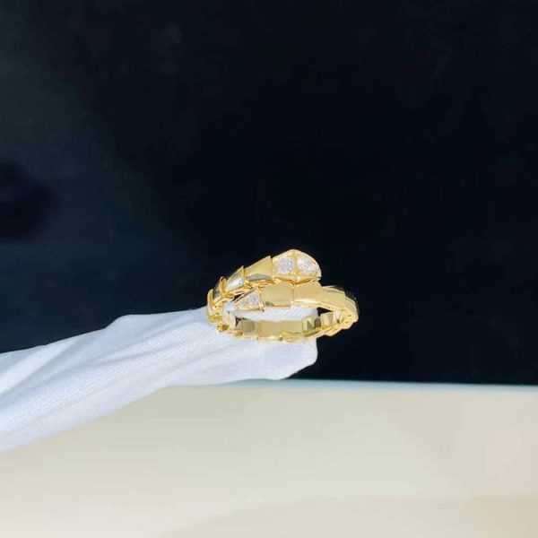 Bvlgari Serpenti Vipper Ring Natural Diamond 18K Gold Custom (2)