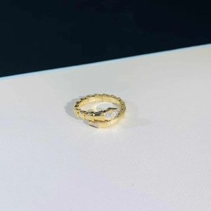 Bvlgari Serpenti Vipper Ring Natural Diamond 18K Gold Custom (2)