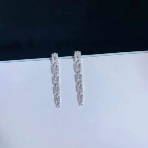 Bvlgari Womens Earring Custom Natural Diamond 18K White Gold (2)