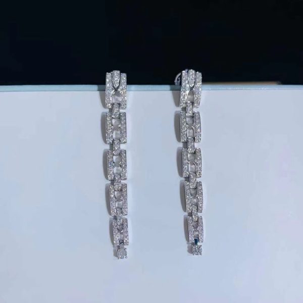 Bvlgari Womens Earring Custom Natural Diamond 18K White Gold (2)