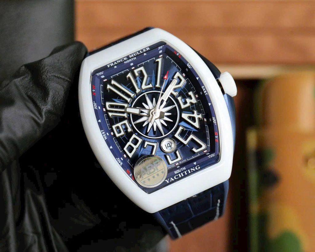 Franck Muller V45 White Ceramic Blue Dial Best Replica ABF Factory 45mm (2)