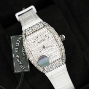 Franck Muller Vanguard V32 White Full Baguette Diamonds 36mm (2)