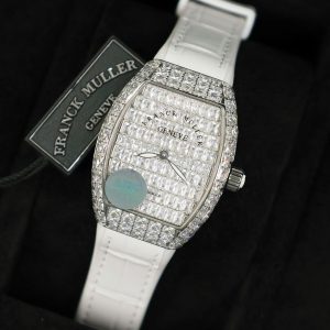 Franck Muller Vanguard V32 White Full Baguette Diamonds 36mm (2)