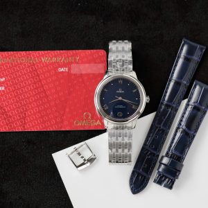 Omega Co-Xial Chronometer Best Replica Women Blue Dial 34mm