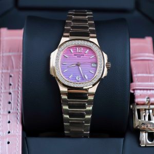 Patek Philippe Nautilus 7010R Pink Dial Best Replica Watch 32mm (2)