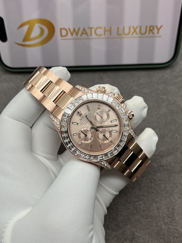 Rolex Cosmograph Daytona 126595TBR Real Gold & Diamonds Baguette 40mm (8)