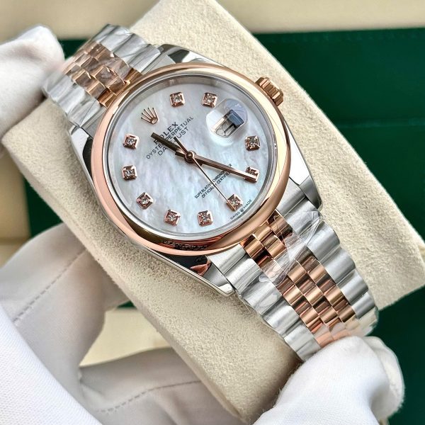 Rolex DateJust Mother Of Pearl Dial Best Replica Demi Rose Gold 31mm (2)