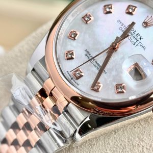 Rolex DateJust Mother Of Pearl Dial Best Replica Demi Rose Gold 31mm (2)