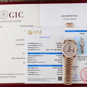 Rolex Day-Date Customs Moissanite Diamonds Dial Gold Wrapped 40mm (3)