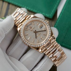 Rolex Day-Date Customs Moissanite Diamonds Dial Gold Wrapped 40mm