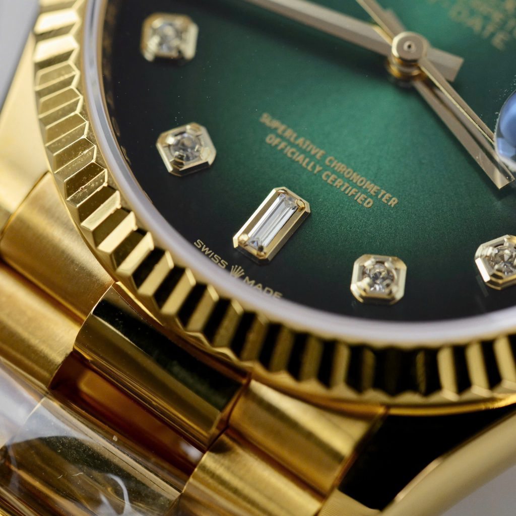 Rolex Day-Date Green Ombre Gold Wrapped Best Replica Watch 36mm (1)
