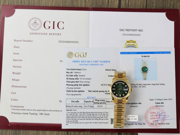 Rolex Day-Date Green Ombre Gold Wrapped Best Replica Watch 36mm (1)