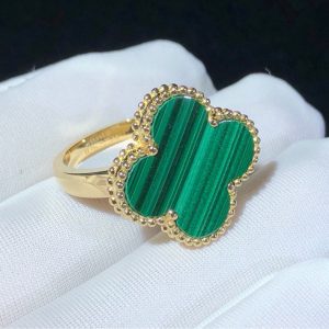 Van Cleef & Arpels Alhambra Womens Rings Custom Gemstone 18K Gold (2)