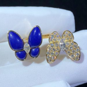 Van Cleef & Arpels Butterfly Womens Rings Gemstone Diamond 18K Gold Custom (2)