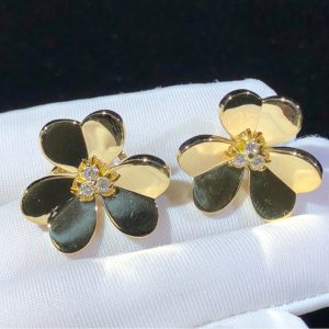 Van Cleef & Arpels Frivole Earrings Remake Natural Diamond 18K Gold (2)