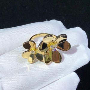 Van Cleef & Arpels Frivole Rings 2 Motifs Natural Diamond 18K Gold Custom (2)