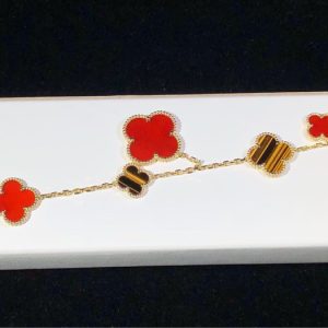 Van Cleef & Arpels Magic Alhambra Bracelet Gemstone 18K Gold Custom 5 Motifs (2)