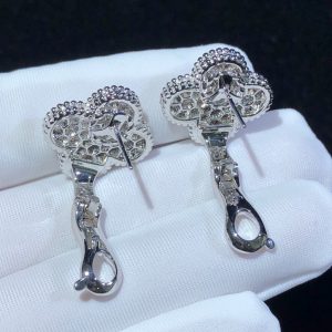 Van Cleef & Arpels Magic Alhambra Earring Natural Diamond 18K White Gold Custom (2)