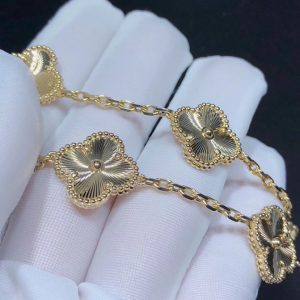 Van Cleef & Arpels Vintage Alhambra Bracelet 5 Motifs Custom 18K Gold (2)