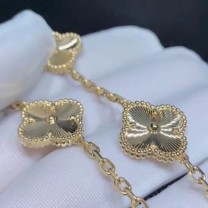 Van Cleef & Arpels Vintage Alhambra Bracelet 5 Motifs Custom 18K Gold (2)