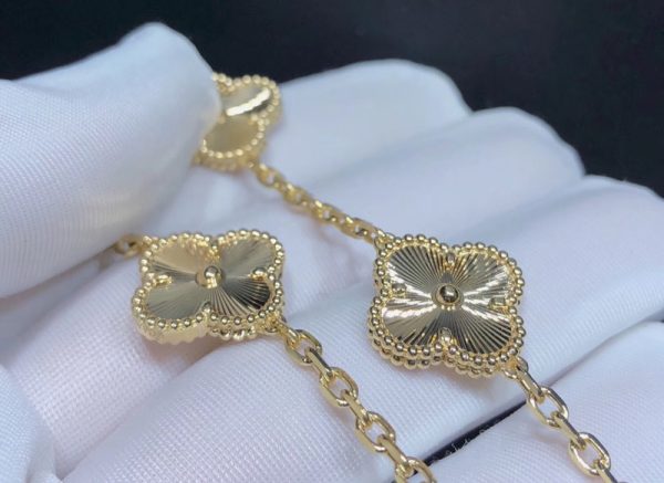 Van Cleef & Arpels Vintage Alhambra Bracelet 5 Motifs Custom 18K Gold (2)