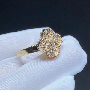 Van Cleef & Arpels Vintage Alhambra Ring Remake Natural Diamond 18K Gold (2)