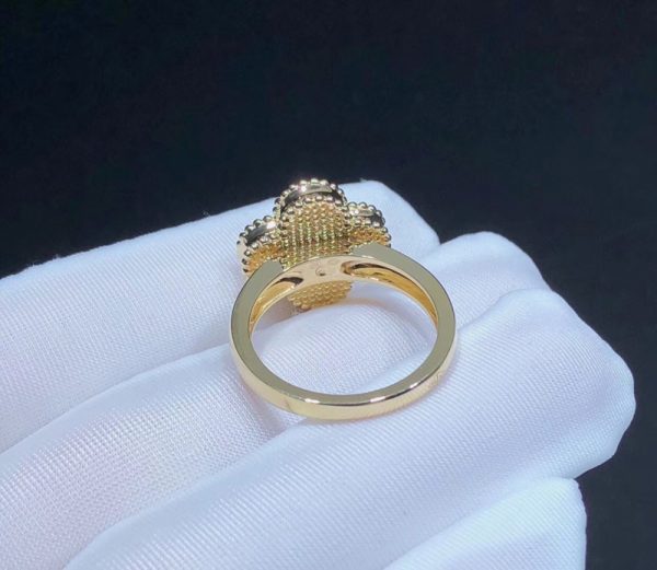 Van Cleef & Arpels Vintage Alhambra Ring Remake Natural Diamond 18K Gold (2)