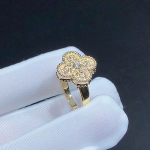 Van Cleef & Arpels Vintage Alhambra Ring Remake Natural Diamond 18K Gold (2)