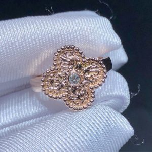 Van Cleef & Arpels Vintage Alhambra Ring Remake Natural Diamond 18K Rose Gold (2)