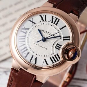 Cartier Ballon Bleu Lady Replica 11 Watch Brown Leather Strap AF Factory 33mm (2)