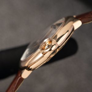 Cartier Ballon Bleu W6920037 Rose Gold Replica Watch Brown Leather Strap 42mm (2)