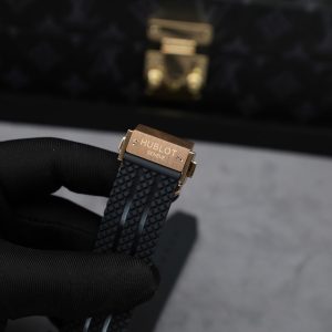 Hublot Big Bang Chronograph King Gold Black Dial Replica Watch Custom Moissanite Diamonds 44mm (2)