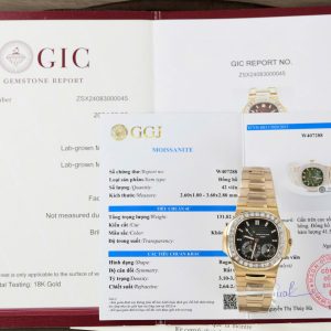 Patek Philippe Nautilus 5724R Replica Watch Gold Wrapped + Moissanite Diamonds PPF Factory 40mm (14)